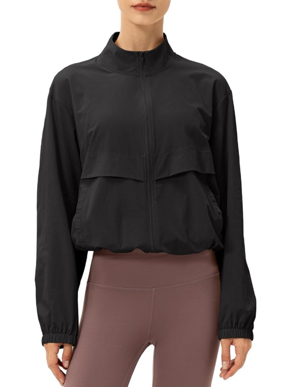 Lightweight Women's Athletic Windbreaker Jacket with Sun Protection